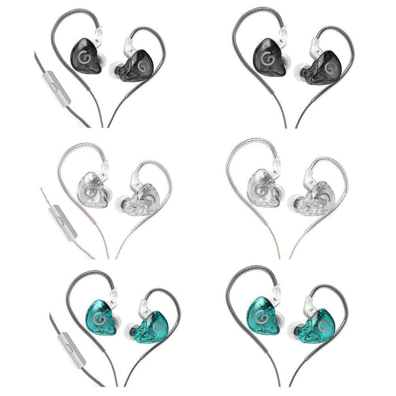 GK G1 Wired Earphone Dynamic HIFI Noise Cancelling Earbuds (Cyan With Mic)