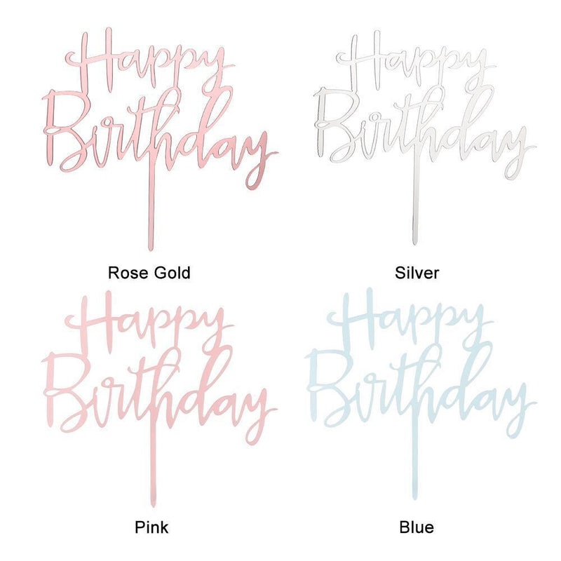 Decoration Gifts Acrylic Decor Cake Topper Party Supplies Happy Birthday
