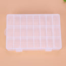 Adjustable 24 Compartment Plastic Storage Box Jewelry Earring Case Clear Newly