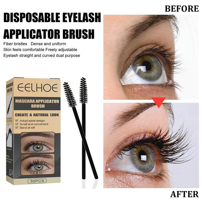 50x Disposable Eyelash Brushes Eyebrow Mascara Wand Applicator Makeup Tool