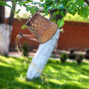 LED Solar Watering Can Lamp Garden Shower Art Metal Iron Kettle Light (D)