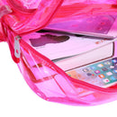 Women/Men PVC Clear Waterproof Backpacks Teen Hologram Schoolbags/Pink