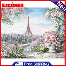 5D DIY Diamond Painting Eiffel Tower Flower Rhinestone Kit Full Round Wall Craft
