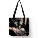 Horror Printed Shoulder Shopping Bag Casual Large Tote Handbag (40*40cm)