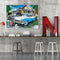 Canvas Painted Oil Paint By Numbers Washing Car Wall Art Modern Bedroom Decor