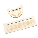 2pcs Moon Rectangle Shaped Wooden Card Stand Altar Tarot Cards Display Holder