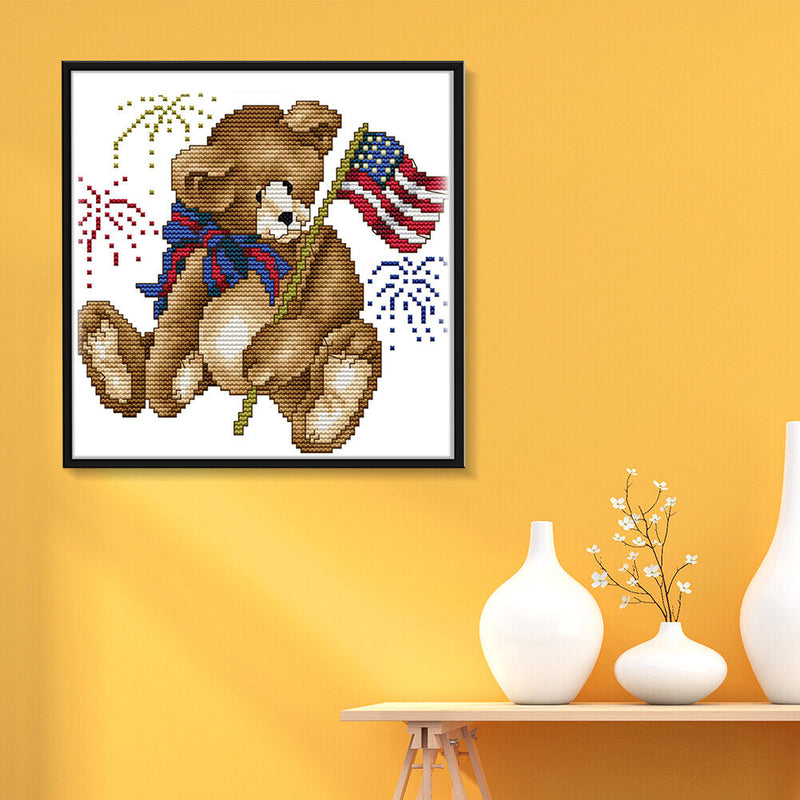 14CT Stamped Decor Cross Stitch Kit DIY Printed Canvas Embroidery Set Needlework