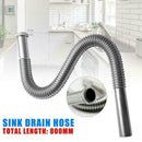 Sink Drain Hose Steel Flexible Washbasin Waste Set Hose Drain Sink V4Q3
