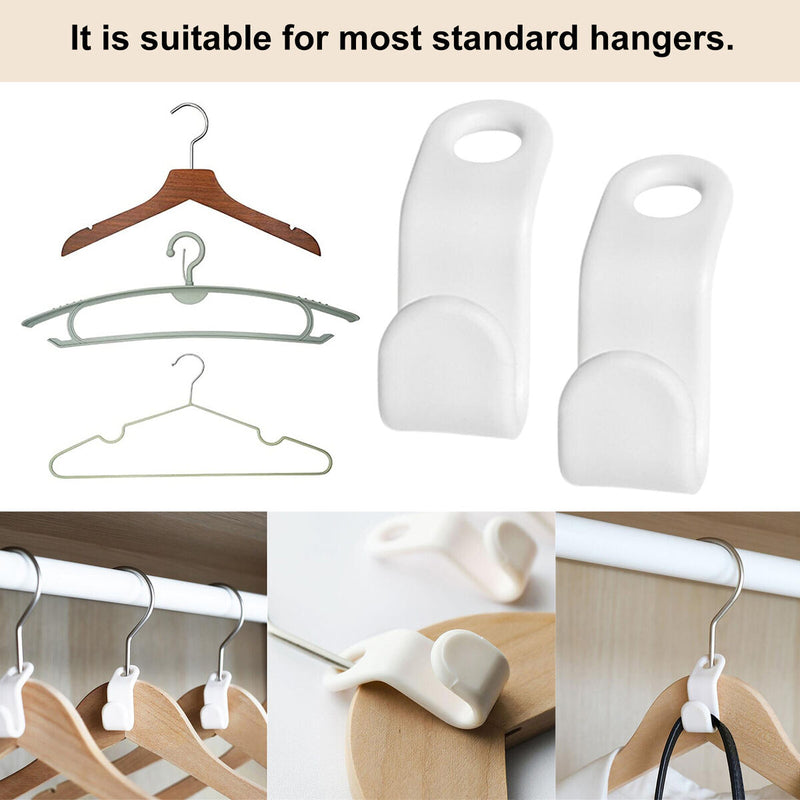 Plastic Clothes Hanger Connector Cascading Hook Space Saving Holder (12pcs)