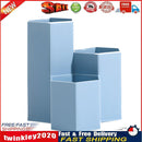 3 Lattices Makeup Brush Storage Box Cosmetics Pen Holder Organizer (Blue) Newly