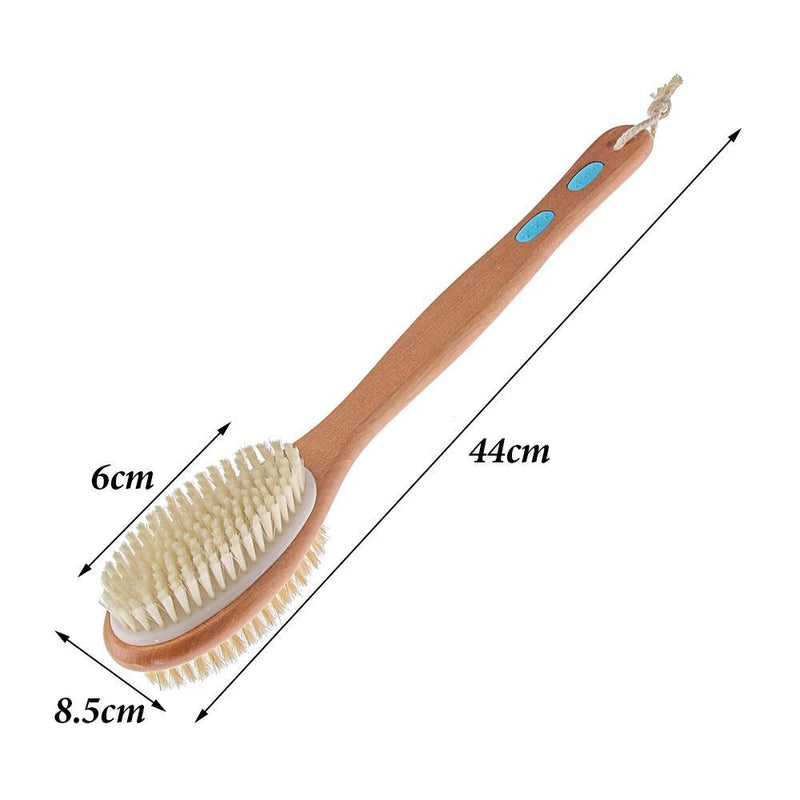 Double Side Head Bristle Bath Brush Shower Brush Body Exfoliating Cleaner