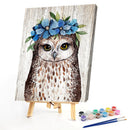 Flower Owl Oil Paint By Numbers Kits DIY Craft Coloring Drawing Home Decoration