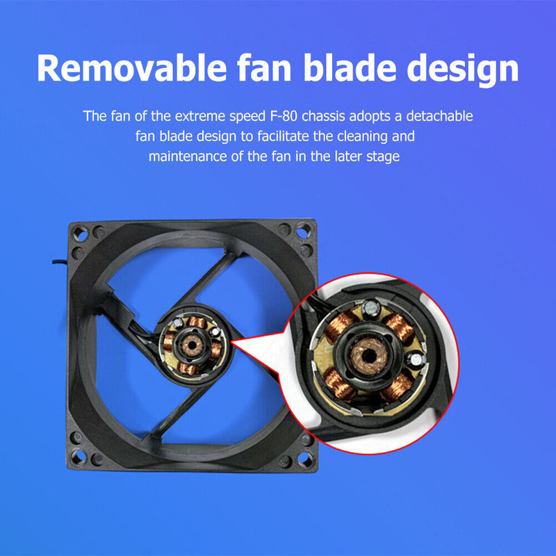 Silent Fan for Computer Cases Chassis Cooling Fan Hydraulic Bearing (8cm) Newly
