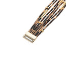 Clasp Bracelet Wide Wristband Leopard Leather Bangle  Bracelets & Bangles