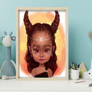 5D DIY Diamond Painting Full Round Drill Brown Little Girl Wall Decor Rhine