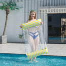 Floating Bed Inflatable Mattress Swimming Pool Beach Water Lounges (Yellow)