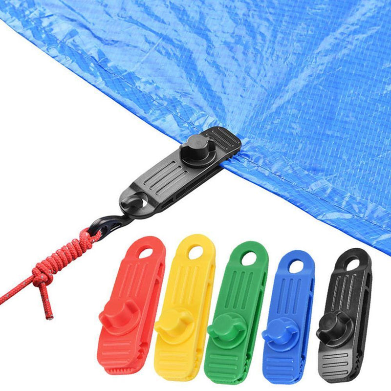 Tent Windproof Plastic Fixing Clip Clamp Canopy Awning Tarp Buckle (Black)