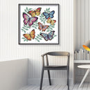 Partial Cross Stitch 14CT Colorful Butterflies Counted DIY Animal Embroidery Art
