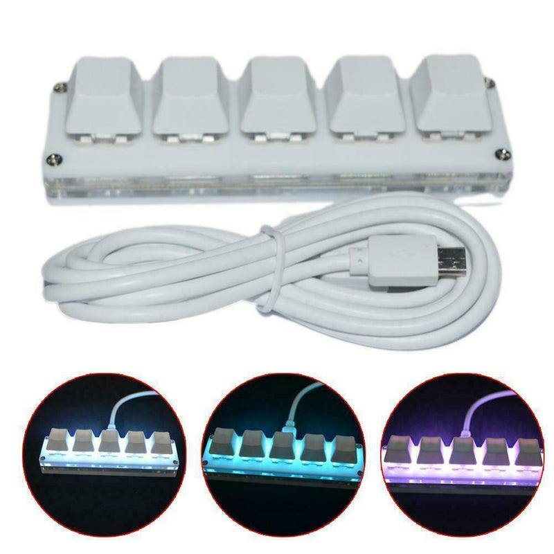 5-key Computer Desktop Keyboard LED Light Backlit Custom Shortcut Keys P1O9