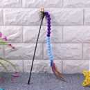 Cat Teasing Stick Colorful Pompom Feather Wand Fun Pet Teaser Rod Toys (04)