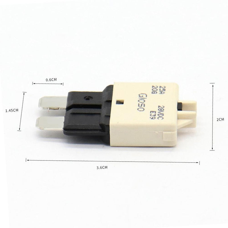 DC32V Manual Reset ATC Circuit Breaker Blade Fuse for Car Boat(25A White)