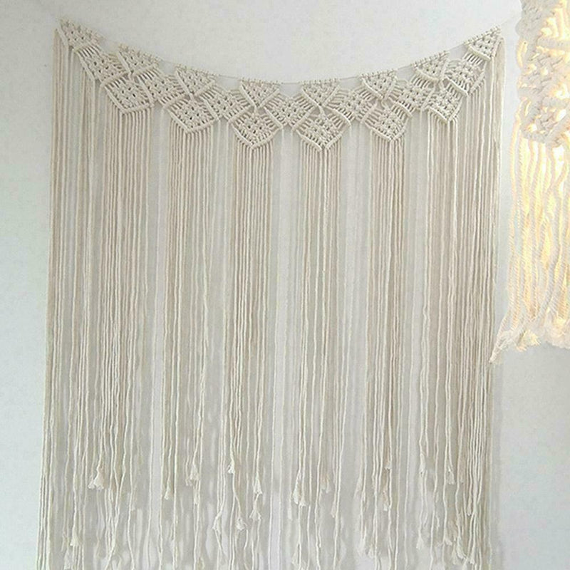 Nordic Hand-woven Tapestry Macrame Curtain Backdrop Hanging Decoration Wall G9U9