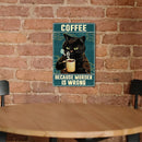 Coffee Black Cat Metal Tin Sign Plate Retro Home Bar Pub Club Plaque Decor Newly