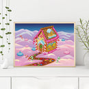 Candy House Oil Paint by Numbers Hand Painted Frameless Picture Home Ornament