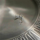 Cross Earrings Asymmetry Stud Zircon Crystal Earrings Shinning Sparkle Earrings
