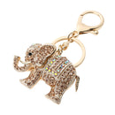 Popular Inlaid Color Cast Elephant Keychain Ladies Bag Pendant(Champagne)