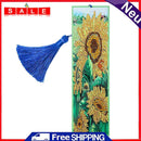 5D DIY Sunflower Mosaic Rhinestone Cross Stitch Leather Page Marker Bookmark