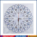 DIY Special Shaped Diamond Painting White Flower Wall Clock Craft Art Decor