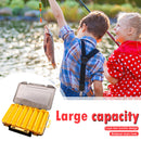 Fishing Lure Box Double Side Bait Case Organizer Fishing Tackle (L Yellow)