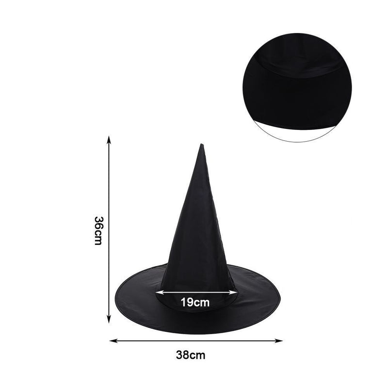 Dress Party Props Decor Wizard Cap Halloween Witch Hat Black Costume Headwear