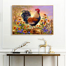 Full Embroidery Kits Golden Rooster Sunflower 11CT Stamped Needlework Home Decor