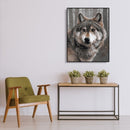 Painting By Numbers Kit DIY Gray Wolf Hand Painted Canvas Oil Wall Art Picture