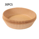 30pcs Air Fryer Steamer Paper Liners Baking Oil Paper Mat (White 16x4.5cm)