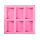 6 Cavity Silicone Rectangle Soap Mould Homemade DIY Mold Cake Making A8F4 hot.