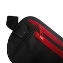 Anti-Theft Invisible Fanny Pack ID Card Key Phone Holder Pouch (Black Red)