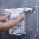 Punch-Free Bathroom Towel Rack Strong Adhesion Bar Single Rod Rack (White) Newly