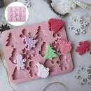 12-Cavity Christmas Snowman Silicone Mold Fondant Chocolate Cake Baking Mould