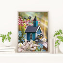 Handmade Lily Bird 5D DIY Full Round Drill Drawing Kit Diamond Painting Ornament