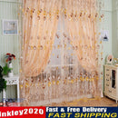 Tulip Flower Yarn Sheer Window Curtain Scarf Drapes for Bedroom (Orange) Newly