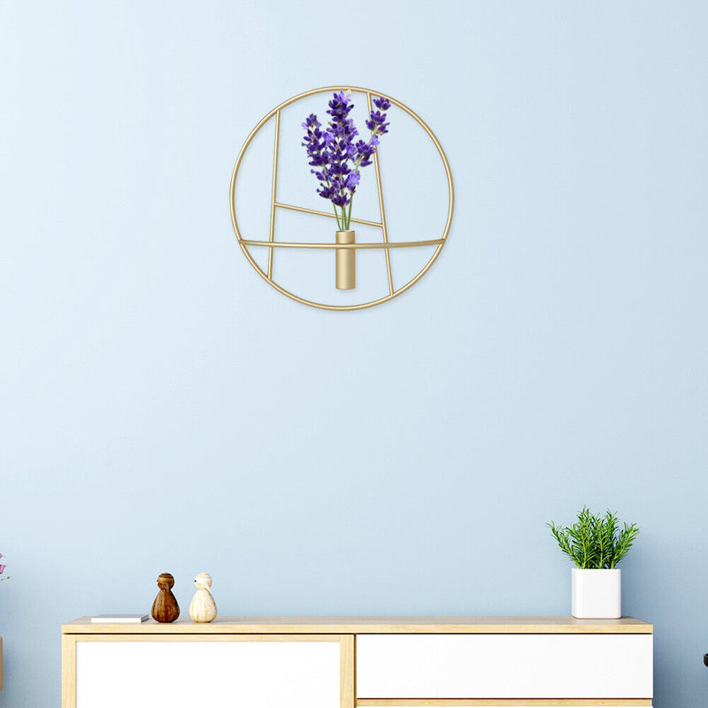 Modern Golden Metal Candle Holder Wall Hanging Bedroom Decor Crafts Candlestick