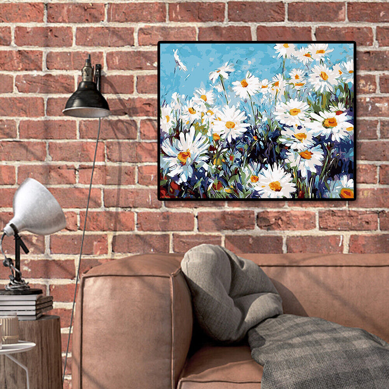 Flower Field Painting By Numbers Kit Acrylic Paint Canvas Wall Art Picture