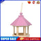 Garden Window Wooden Birdhouse Parrot Cage Bird Seeds Food Feeder (Pink)