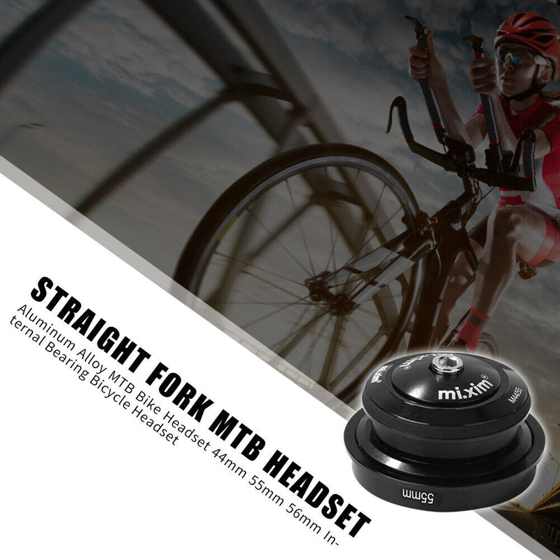 Aluminum Internal Bearing MTB Bike Headset for Tapered Tube Fork (M44/55) Newly