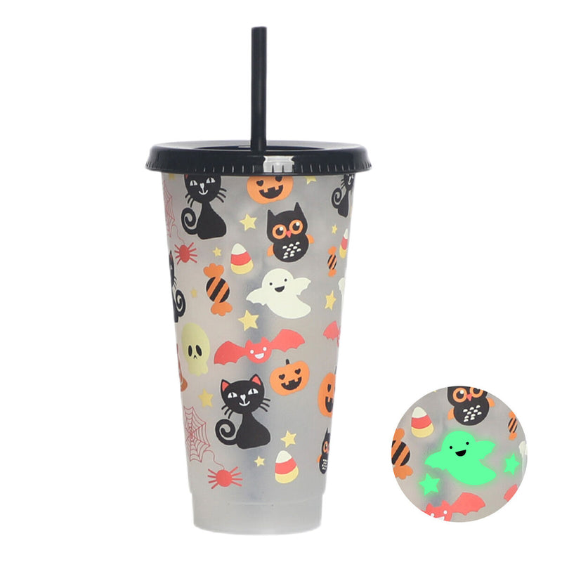 #A Halloween Coffee Mug Luminous Drink Bottle Food Grade Fruit Cups for Home Off