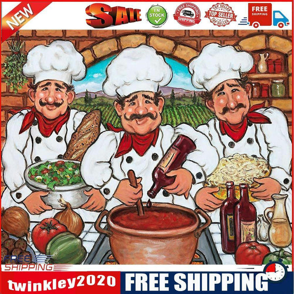 Three Chefs Canvas Paint By Numbers Oil Hand Painted Drawing Kit Home Decor
