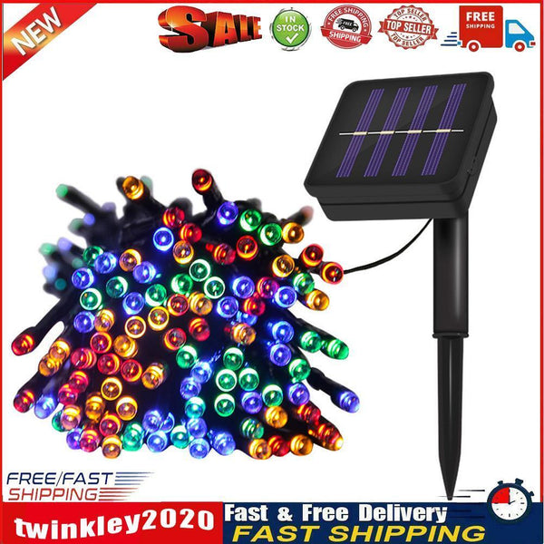 LED Fairy String Light Waterproof Solar Garden Xmas Decor (22m Colorful) Newly
